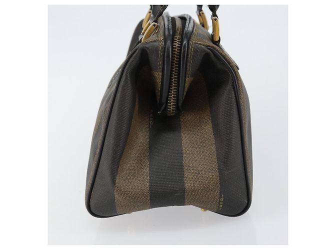 Pequin Borsa a mano in tela Pecan FENDI PVC nera e marrone Auth 146279 Nero - vista 4