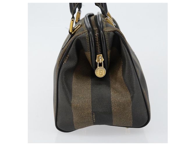 Pequin Borsa a mano in tela Pecan FENDI PVC nera e marrone Auth 146279 Nero - vista 5