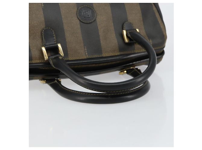 Pequin Borsa a mano in tela Pecan FENDI PVC nera e marrone Auth 146279 Nero - vista 7
