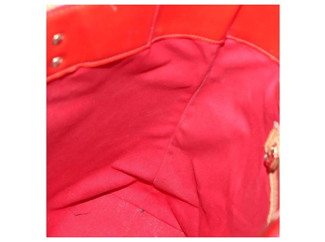 LOUIS VUITTON Monogram Vernis Reade MM Borsa a Mano Rossa M91086 LV Auth 144441 Rosso - vista 19