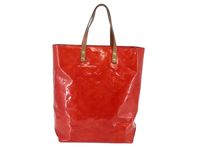 LOUIS VUITTON Monogram Vernis Reade MM Borsa a Mano Rossa M91086 LV Auth 144441 Rosso - vista 2