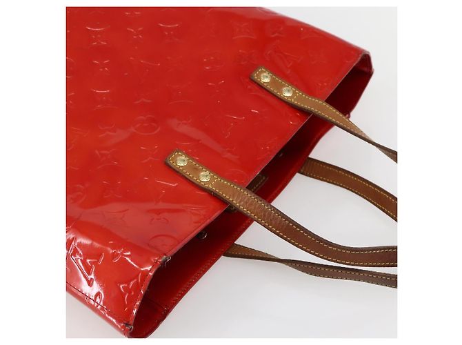 LOUIS VUITTON Monogram Vernis Reade MM Borsa a Mano Rossa M91086 LV Auth 144441 Rosso - vista 6