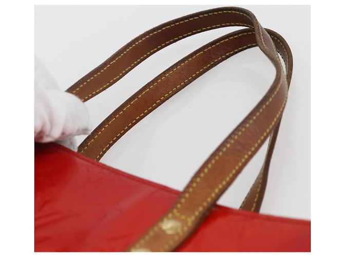 LOUIS VUITTON Monogram Vernis Reade MM Borsa a Mano Rossa M91086 LV Auth 144441 Rosso - vista 8