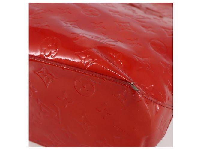 LOUIS VUITTON Monogram Vernis Reade MM Borsa a Mano Rossa M91086 LV Auth 144441 Rosso - vista 9