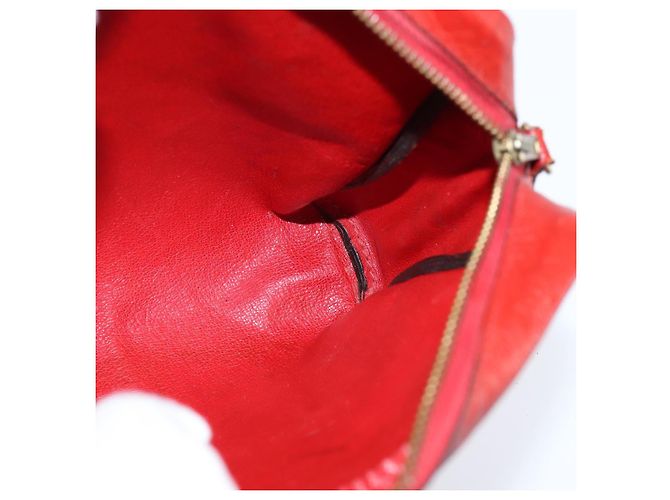 Hermès HERMES Borsa a Spalla Jockey Pelle Rossa Oro Auth bs30207 Rosso D'oro - vista 17