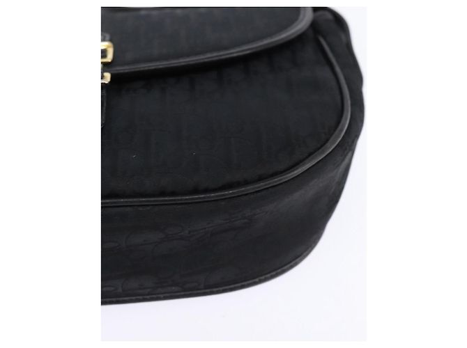 Borsa a Spalla in Tela Trotter Christian Dior Nero Oro Auth SW1717 - vista 11