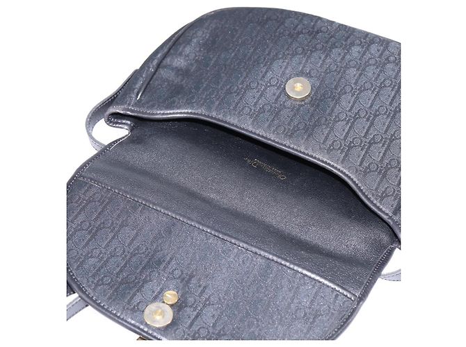 Borsa a Spalla in Tela Trotter Christian Dior Nero Oro Auth SW1717 - vista 15