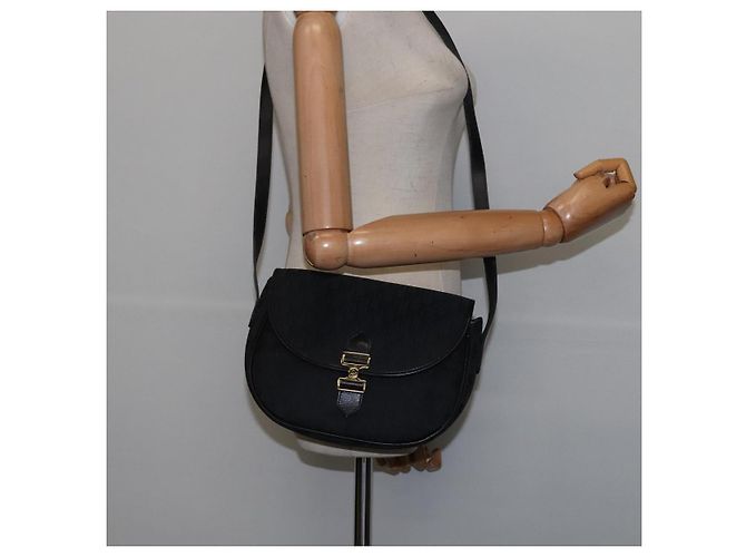 Borsa a Spalla in Tela Trotter Christian Dior Nero Oro Auth SW1717 - vista 20
