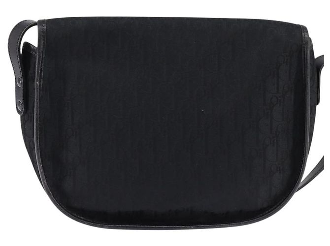 Borsa a Spalla in Tela Trotter Christian Dior Nero Oro Auth SW1717 - vista 3