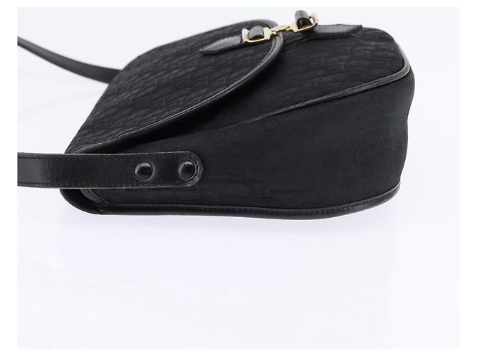 Borsa a Spalla in Tela Trotter Christian Dior Nero Oro Auth SW1717 - vista 4