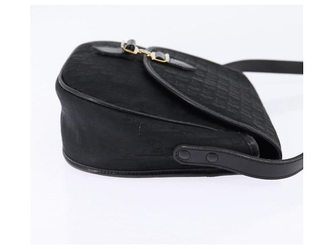 Borsa a Spalla in Tela Trotter Christian Dior Nero Oro Auth SW1717 - vista 5