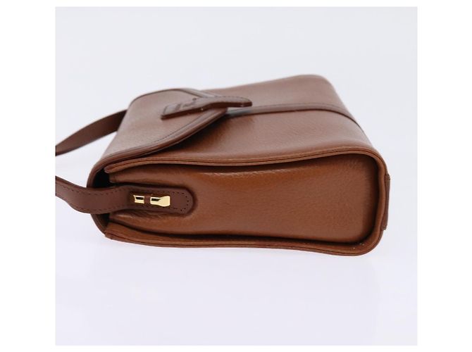 Autre Marque Borsa a Spalla Burberrys Nova Check in Pelle Marrone Oro Auth bs30266 D'oro - vista 4