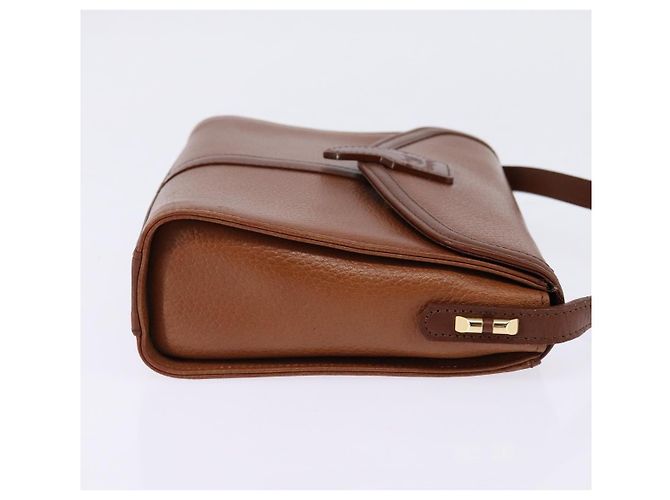 Autre Marque Borsa a Spalla Burberrys Nova Check in Pelle Marrone Oro Auth bs30266 D'oro - vista 5