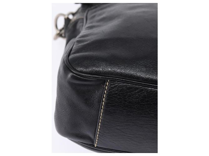 Borsa a Spalla in Pelle Nera GUCCI 201451 Auth 148316 Nero - vista 10