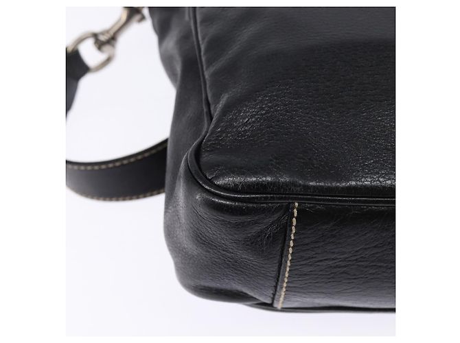 Borsa a Spalla in Pelle Nera GUCCI 201451 Auth 148316 Nero - vista 12