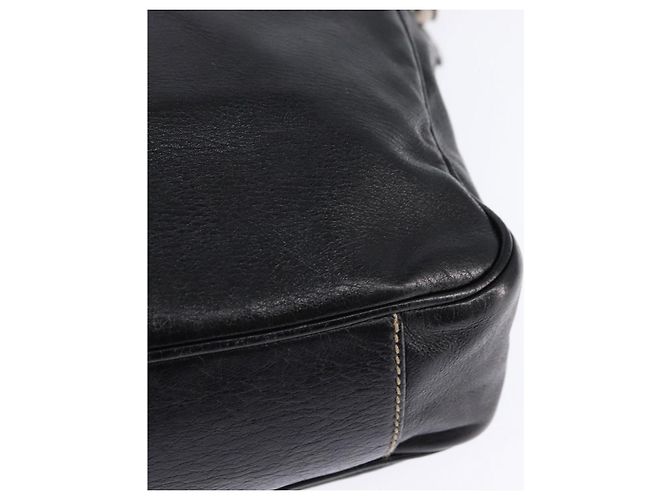 Borsa a Spalla in Pelle Nera GUCCI 201451 Auth 148316 Nero - vista 13