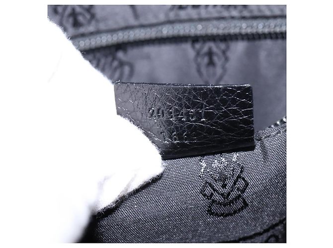 Borsa a Spalla in Pelle Nera GUCCI 201451 Auth 148316 Nero - vista 21