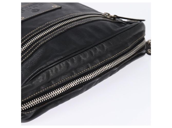 Borsa a Spalla in Pelle Nera GUCCI 201451 Auth 148316 Nero - vista 6
