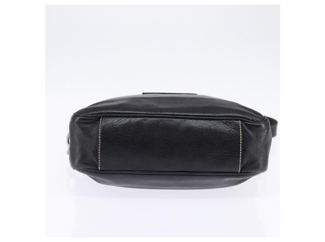 Borsa a Spalla in Pelle Nera GUCCI 201451 Auth 148316 Nero - vista 9
