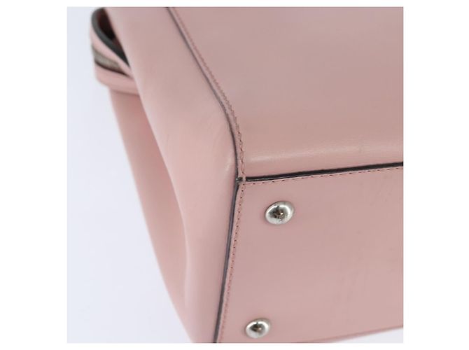 FENDI Dot Com Handtasche aus Leder 2-in-1 Rosa Silber Authentisch bs30098 Pink - view 14