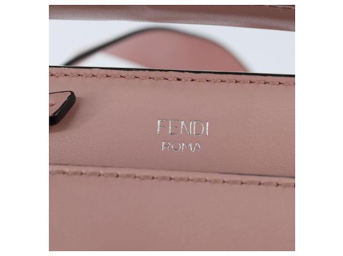 FENDI Dot Com Handtasche aus Leder 2-in-1 Rosa Silber Authentisch bs30098 Pink - view 16