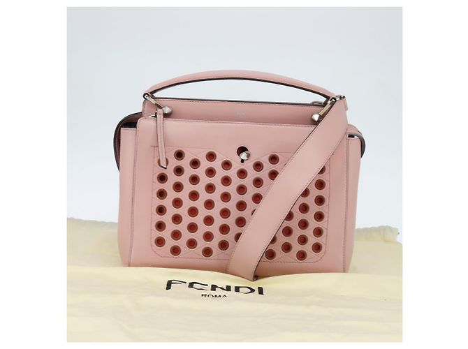 FENDI Dot Com Handtasche aus Leder 2-in-1 Rosa Silber Authentisch bs30098 Pink - view 25