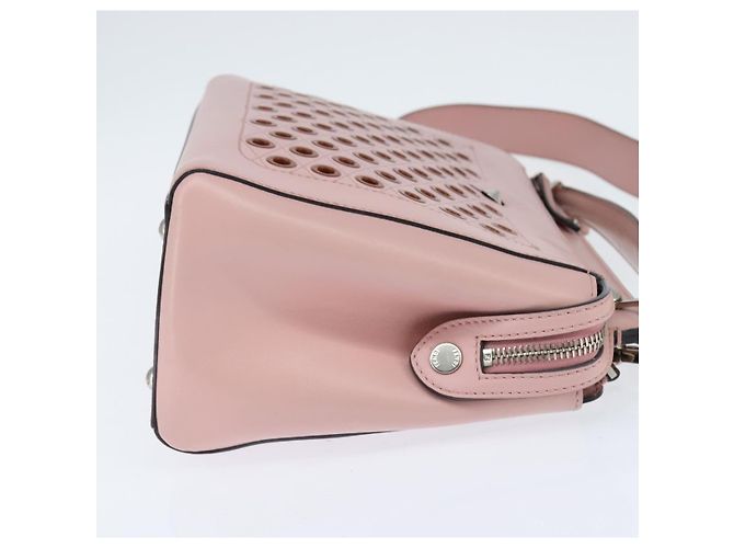 FENDI Dot Com Handtasche aus Leder 2-in-1 Rosa Silber Authentisch bs30098 Pink - view 5