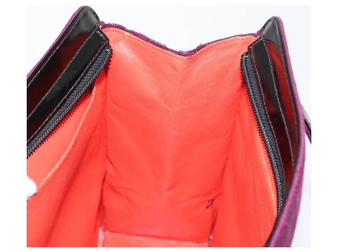 Chanel Borsa Tote in Cotone Viola Nera CC Auth bs30089 Nero Porpora - vista 18