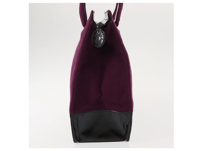 Chanel Borsa Tote in Cotone Viola Nera CC Auth bs30089 Nero Porpora - vista 5