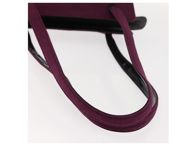 Chanel Borsa Tote in Cotone Viola Nera CC Auth bs30089 Nero Porpora - vista 7