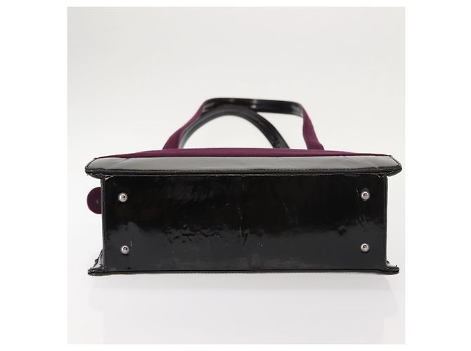 Chanel Borsa Tote in Cotone Viola Nera CC Auth bs30089 Nero Porpora - vista 9