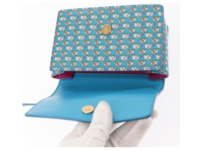 Borsa a Spalla Salvatore Ferragamo Vala Smalto Blu Oro Auth bs30122 D'oro - vista 15