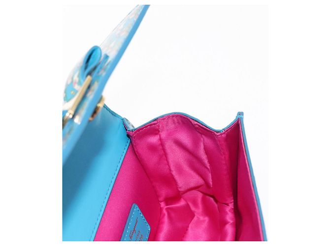 Borsa a Spalla Salvatore Ferragamo Vala Smalto Blu Oro Auth bs30122 D'oro - vista 18
