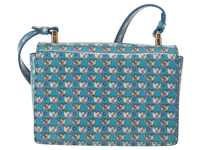 Borsa a Spalla Salvatore Ferragamo Vala Smalto Blu Oro Auth bs30122 D'oro - vista 3