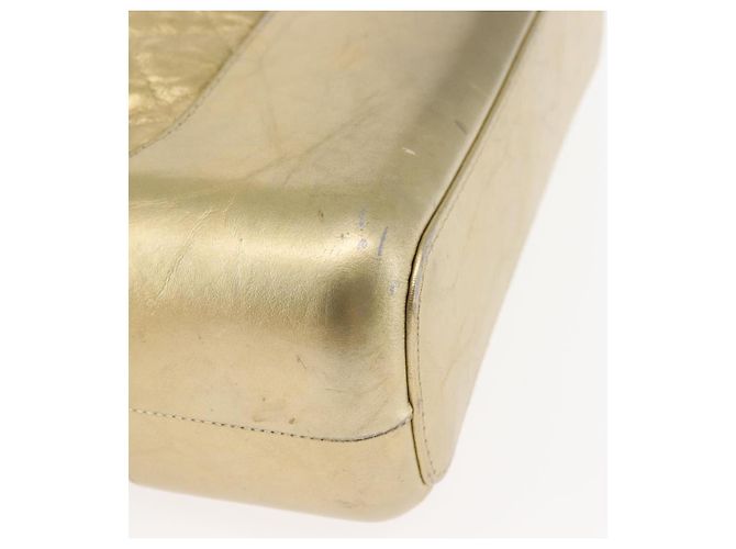 Borsa a Spalla CHANEL Pelle Oro Argento CC Auth 146160 D'oro - vista 13