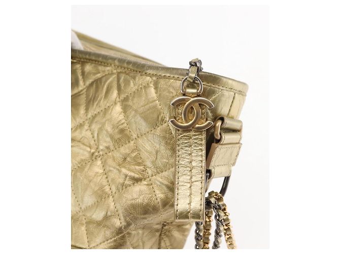 Borsa a Spalla CHANEL Pelle Oro Argento CC Auth 146160 D'oro - vista 15