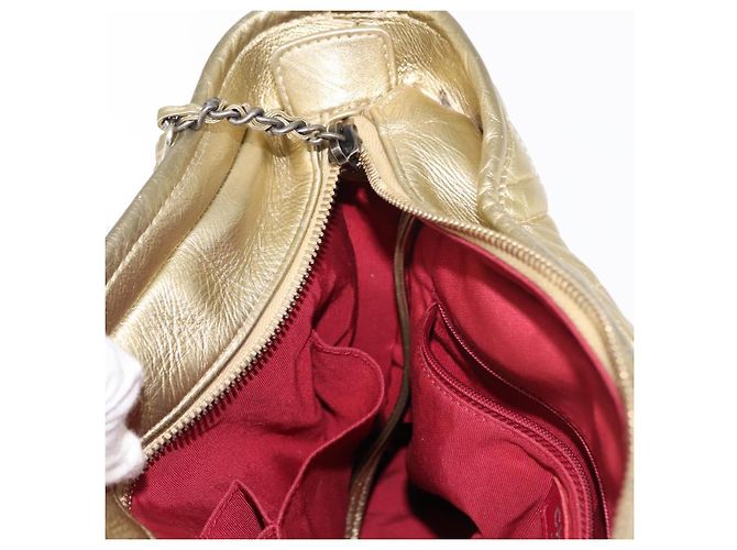 Borsa a Spalla CHANEL Pelle Oro Argento CC Auth 146160 D'oro - vista 19