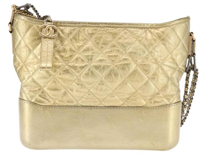 Borsa a Spalla CHANEL Pelle Oro Argento CC Auth 146160 D'oro - vista 2