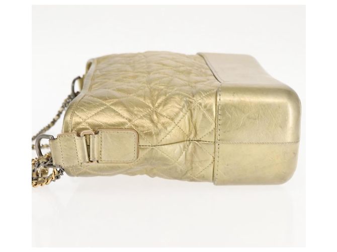 Borsa a Spalla CHANEL Pelle Oro Argento CC Auth 146160 D'oro - vista 6