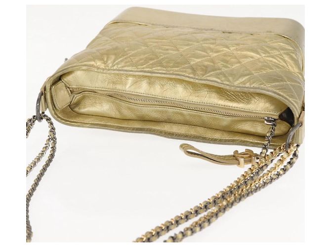 Borsa a Spalla CHANEL Pelle Oro Argento CC Auth 146160 D'oro - vista 7