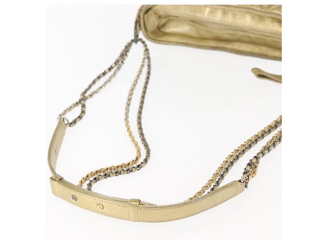 Borsa a Spalla CHANEL Pelle Oro Argento CC Auth 146160 D'oro - vista 8