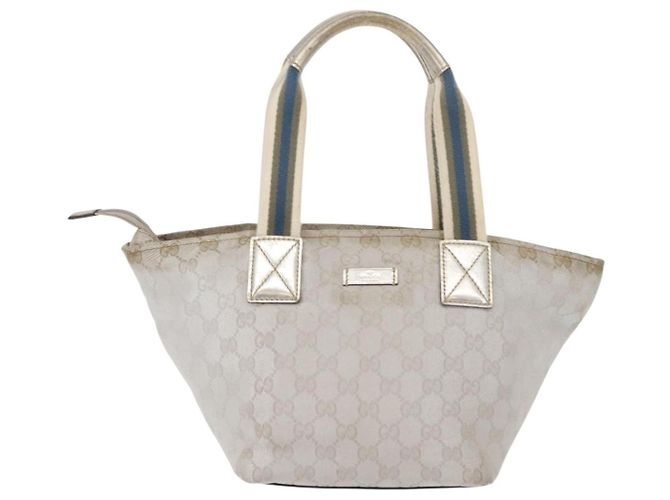 GUCCI GG Canvas Sherry Line Tote Bag Silber 131228 Auth bs30093 - Ansicht 2