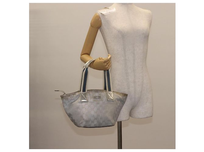 GUCCI GG Canvas Sherry Line Tote Bag Silber 131228 Auth bs30093 - Ansicht 22