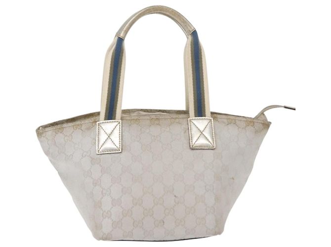 GUCCI GG Canvas Sherry Line Tote Bag Silber 131228 Auth bs30093 - Ansicht 3