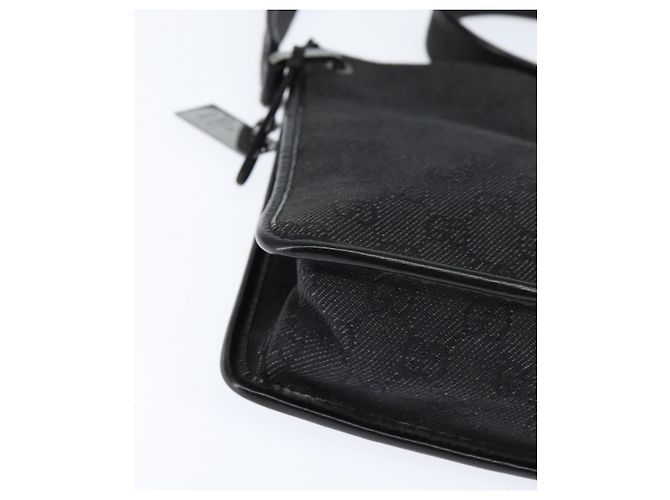 Borsa a Spalla GG Canvas Gucci Nera Argento 91762 Auth ep11415 Nero - vista 10