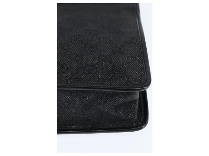 Borsa a Spalla GG Canvas Gucci Nera Argento 91762 Auth ep11415 Nero - vista 11