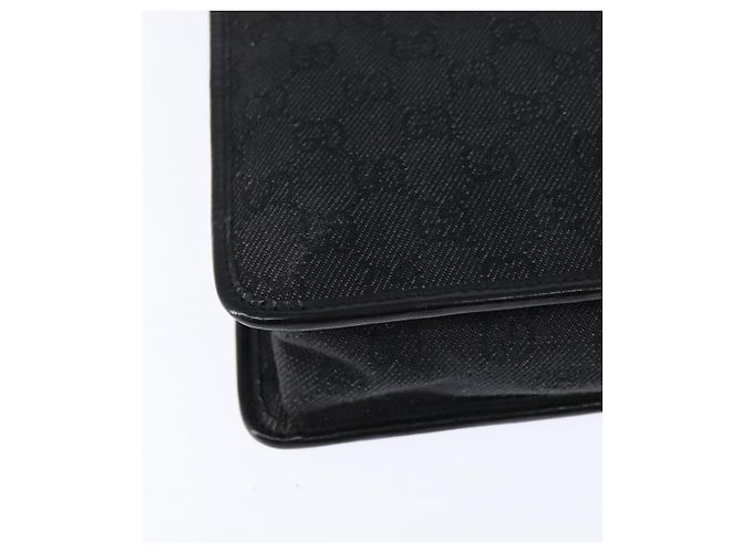 Borsa a Spalla GG Canvas Gucci Nera Argento 91762 Auth ep11415 Nero - vista 12