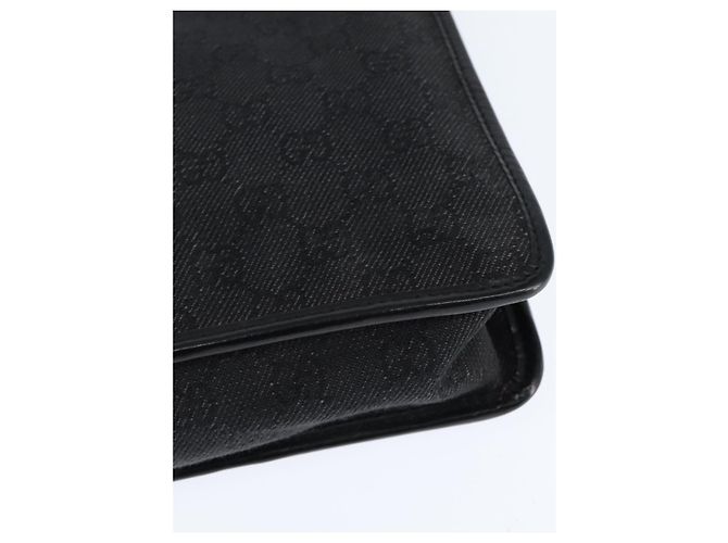 Borsa a Spalla GG Canvas Gucci Nera Argento 91762 Auth ep11415 Nero - vista 13