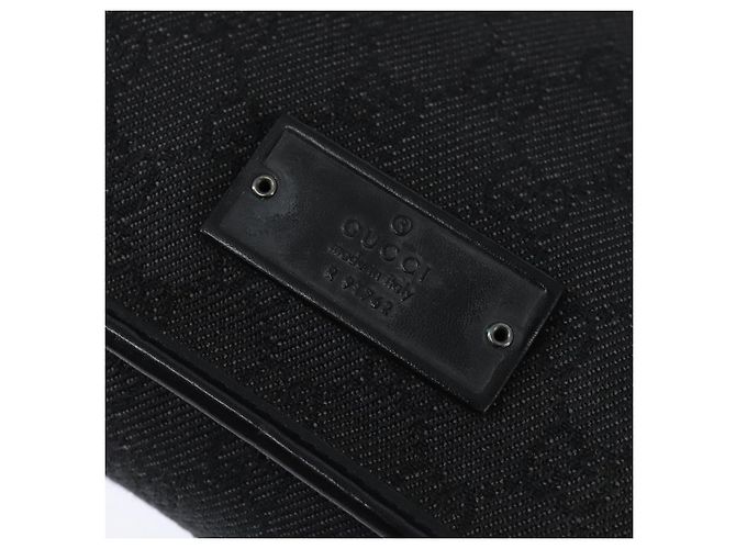 Borsa a Spalla GG Canvas Gucci Nera Argento 91762 Auth ep11415 Nero - vista 14
