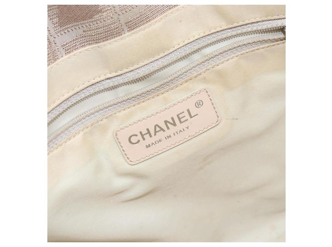 CHANEL Nuova Borsa Tote da Viaggio Nylon Beige Oro CC Auth BA7141 D'oro - vista 14